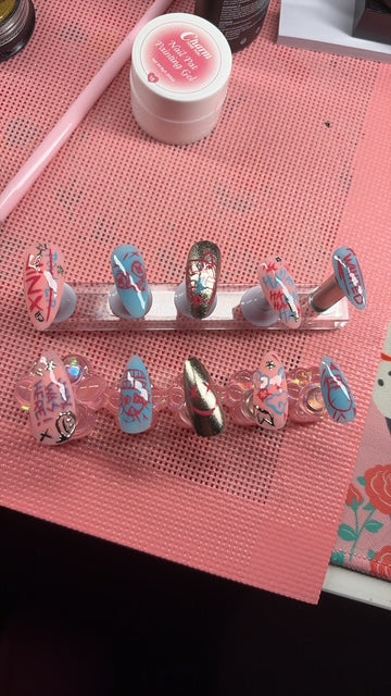 Jinx Arcane Inspired League of Legend Press on Gel Nails